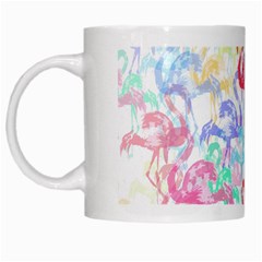 Flamingo Pattern White Mugs by Valentinaart