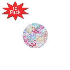 Flamingo Pattern 1  Mini Buttons (10 Pack)  by Valentinaart