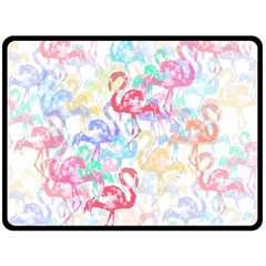 Flamingo Pattern Fleece Blanket (large)  by Valentinaart