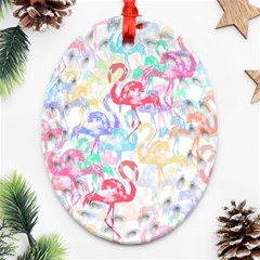 Flamingo Pattern Ornament (oval Filigree) by Valentinaart