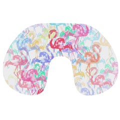 Flamingo Pattern Travel Neck Pillows by Valentinaart