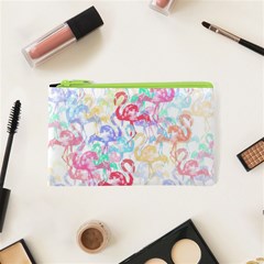 Flamingo Pattern Cosmetic Bag (xs) by Valentinaart