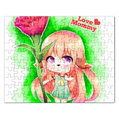 Happy Mother s Day Furry Girl Rectangular Jigsaw Puzzl by Catifornia