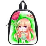 Happy Mother s Day Furry Girl School Bags (Small)  Front