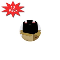 Black Cat In A Box 1  Mini Buttons (10 Pack)  by Catifornia