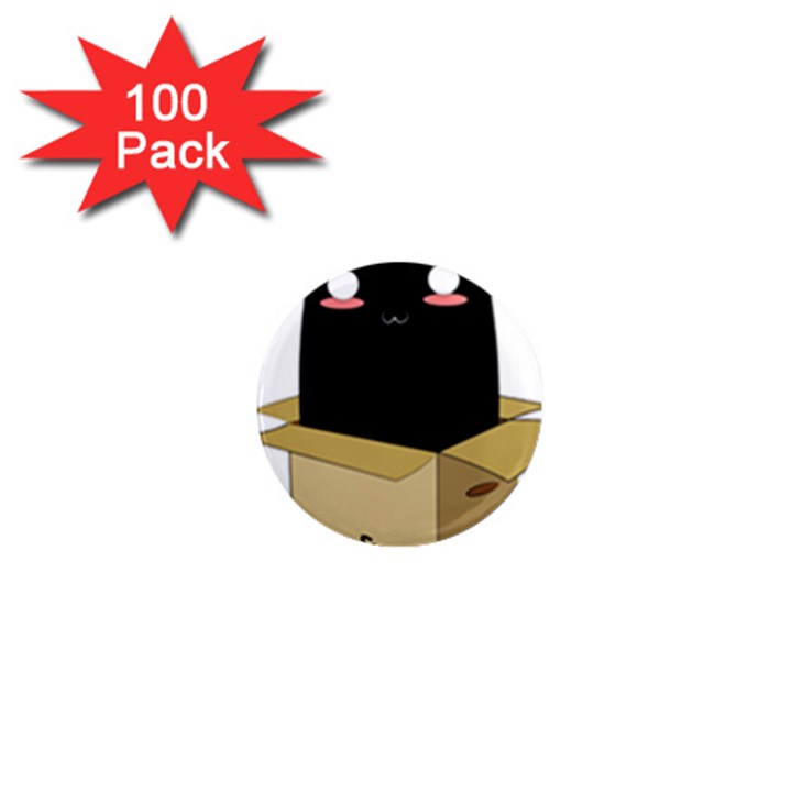 Black Cat in a Box 1  Mini Magnets (100 pack) 