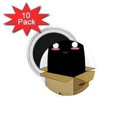 Black Cat In A Box 1 75  Magnets (10 Pack)  by Catifornia