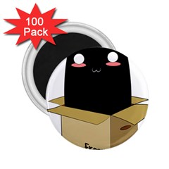 Black Cat In A Box 2 25  Magnets (100 Pack)  by Catifornia