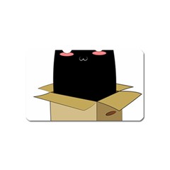 Black Cat In A Box Magnet (name Card) by Catifornia