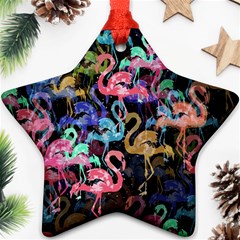 Flamingo Pattern Star Ornament (two Sides) by Valentinaart