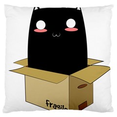 Black Cat In A Box Standard Flano Cushion Case (one Side) by Catifornia