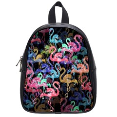 Flamingo Pattern School Bags (small)  by Valentinaart