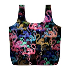 Flamingo Pattern Full Print Recycle Bags (l)  by Valentinaart