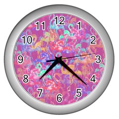 Flamingo Pattern Wall Clocks (silver) 