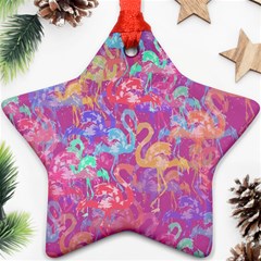 Flamingo pattern Star Ornament (Two Sides)