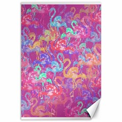 Flamingo pattern Canvas 12  x 18  