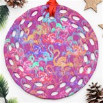 Flamingo pattern Ornament (Round Filigree) Front