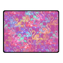 Flamingo Pattern Double Sided Fleece Blanket (small)  by Valentinaart