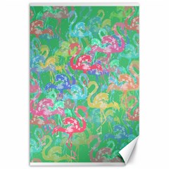 Flamingo Pattern Canvas 24  X 36 