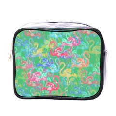 Flamingo Pattern Mini Toiletries Bags by Valentinaart