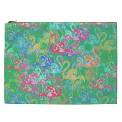 Flamingo Pattern Cosmetic Bag (xxl)  by Valentinaart