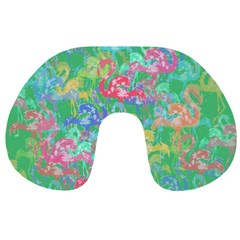 Flamingo Pattern Travel Neck Pillows by Valentinaart