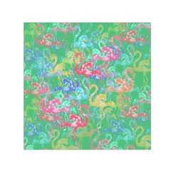 Flamingo Pattern Small Satin Scarf (square) by Valentinaart