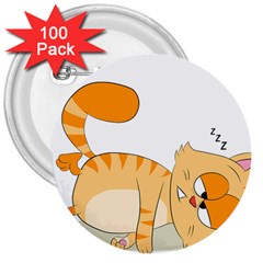 Even Cat Hates Monday 3  Buttons (100 Pack)  by Catifornia