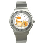 Even Cat Hates Monday Stainless Steel Watch Front