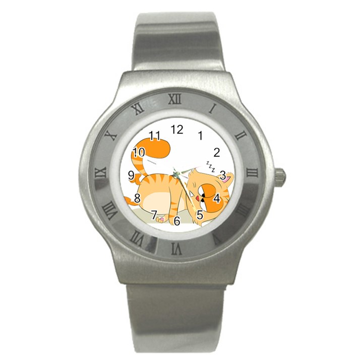 Even Cat Hates Monday Stainless Steel Watch