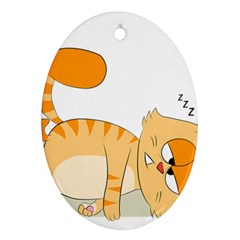 Even Cat Hates Monday Oval Ornament (two Sides) by Catifornia