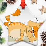 Even Cat Hates Monday Star Ornament (Two Sides) Front