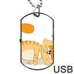 Even Cat Hates Monday Dog Tag USB Flash (Two Sides) Back