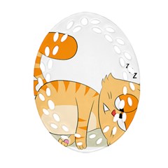 Even Cat Hates Monday Ornament (oval Filigree) by Catifornia