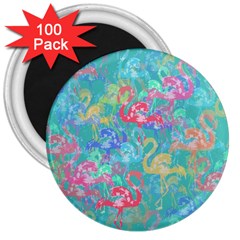 Flamingo Pattern 3  Magnets (100 Pack) by Valentinaart