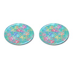 Flamingo Pattern Cufflinks (oval)