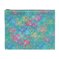 Flamingo Pattern Cosmetic Bag (xl) by Valentinaart