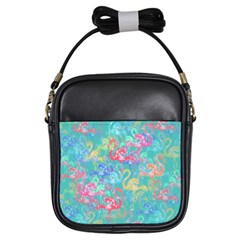 Flamingo Pattern Girls Sling Bags by Valentinaart