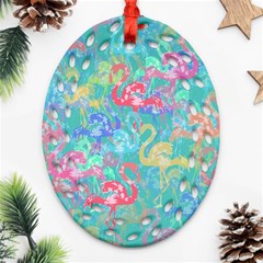 Flamingo Pattern Ornament (oval Filigree) by Valentinaart