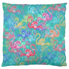 Flamingo Pattern Large Cushion Case (one Side) by Valentinaart