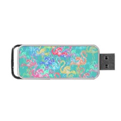 Flamingo Pattern Portable Usb Flash (one Side) by Valentinaart