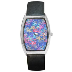 Flamingo Pattern Barrel Style Metal Watch by Valentinaart