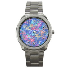 Flamingo Pattern Sport Metal Watch by Valentinaart