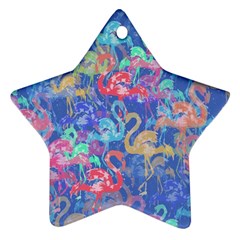 Flamingo Pattern Star Ornament (two Sides) by Valentinaart