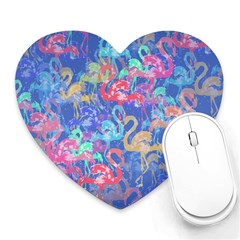 Flamingo Pattern Heart Mousepads by Valentinaart