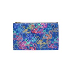 Flamingo Pattern Cosmetic Bag (small)  by Valentinaart