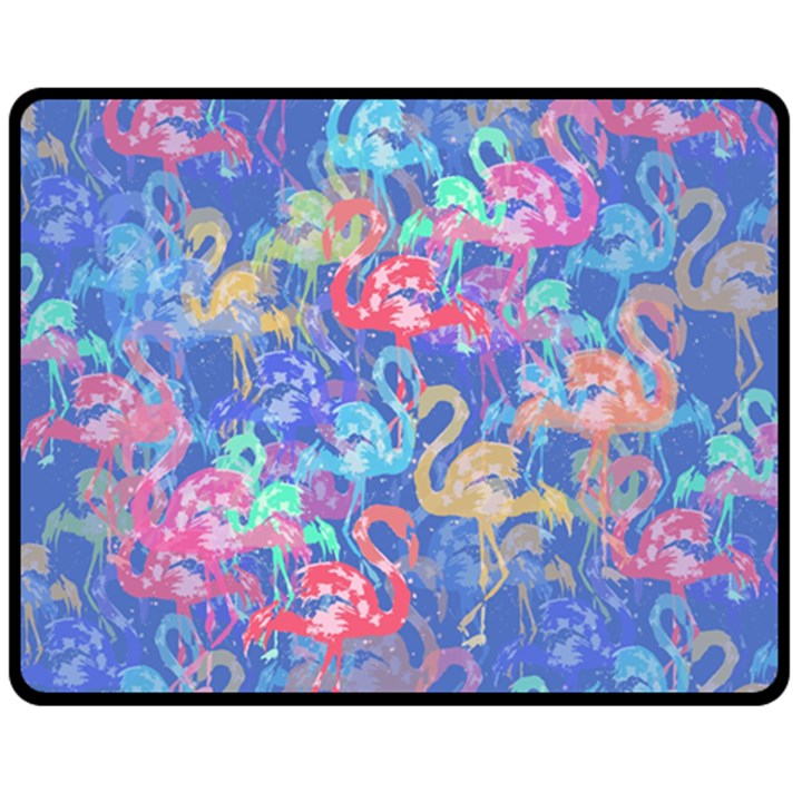 Flamingo pattern Fleece Blanket (Medium) 