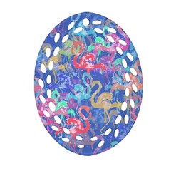 Flamingo Pattern Ornament (oval Filigree) by Valentinaart