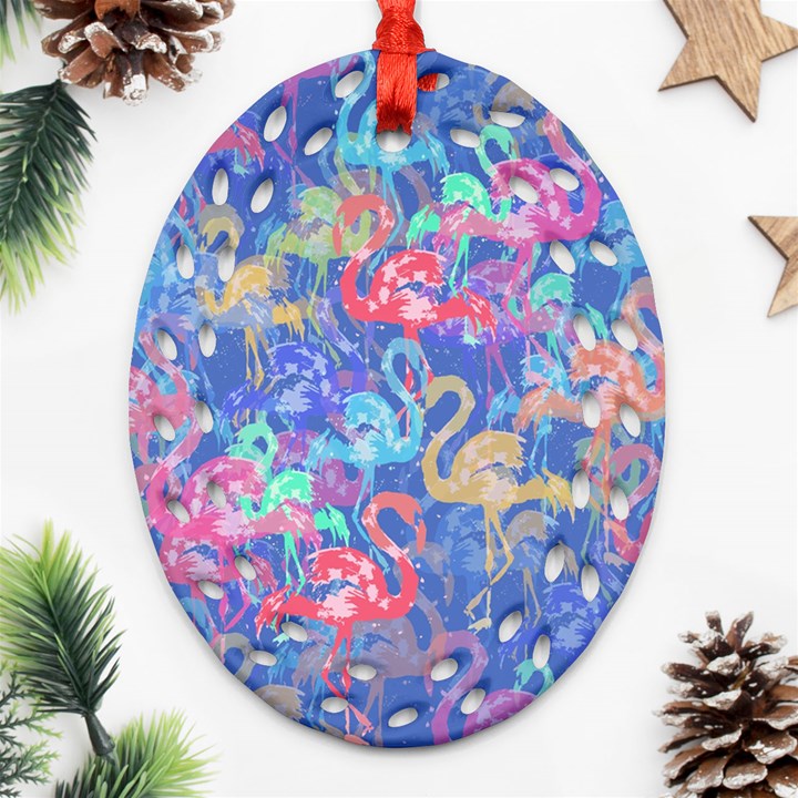 Flamingo pattern Ornament (Oval Filigree)