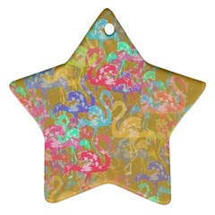 Flamingo Pattern Ornament (star) by Valentinaart